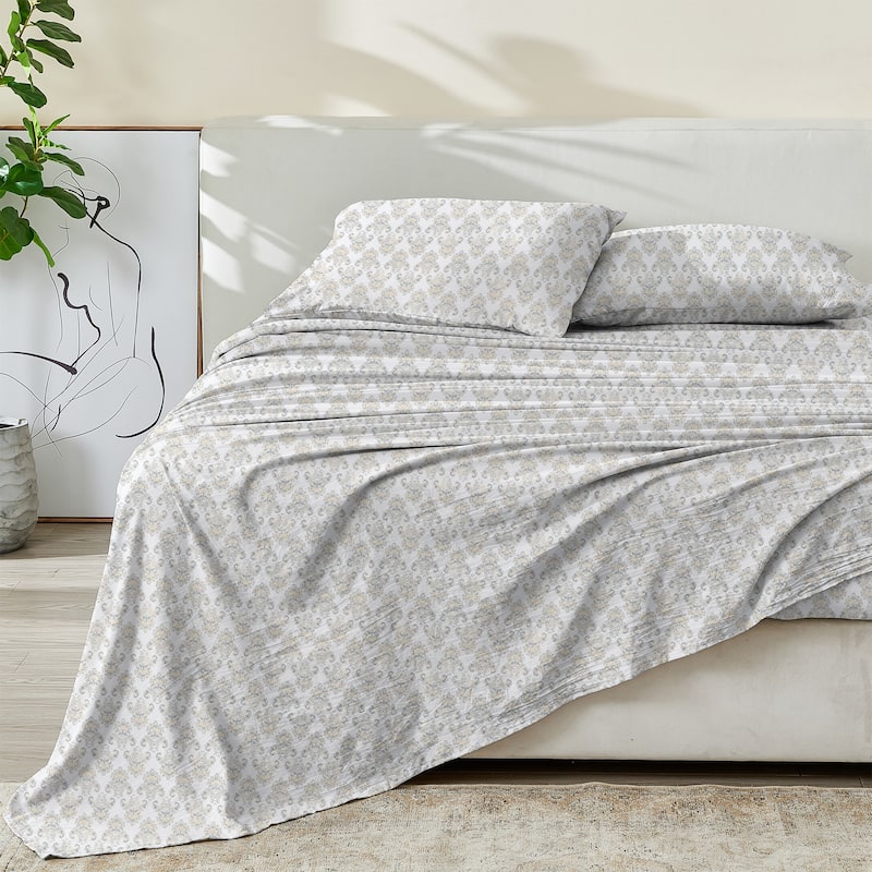 Patina Vie Maison Cotton Percale Vintage Floral Sheet Set