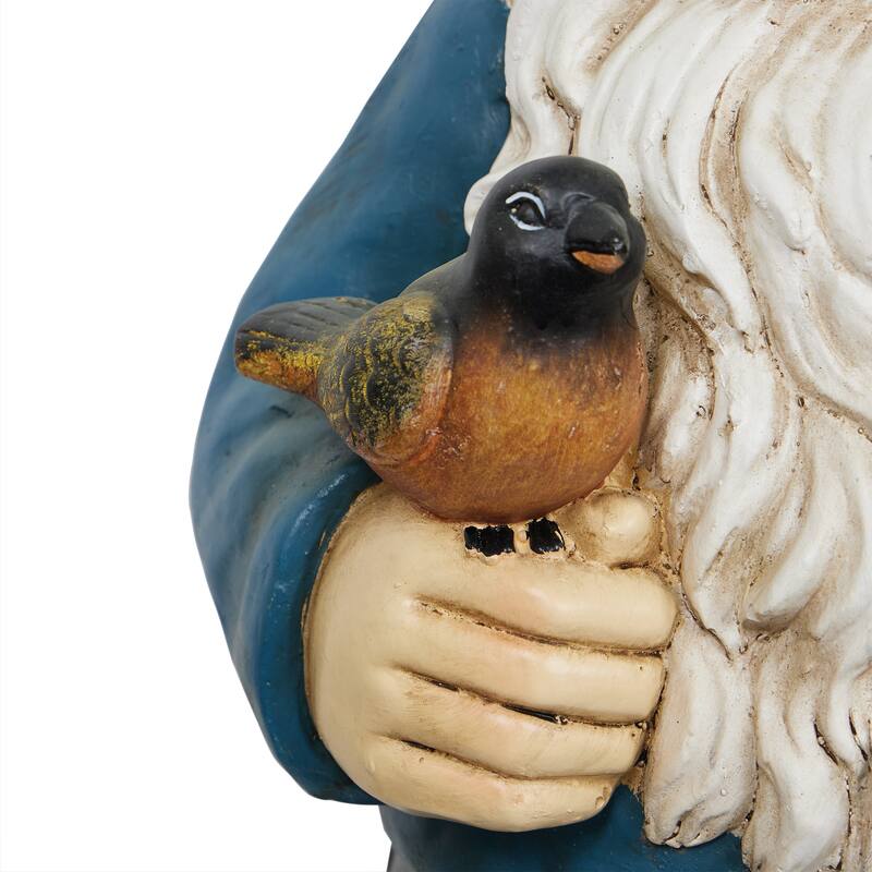 Alpine Corporation ZKD100 Jumbo Size Gnome with Bird Decor, Whimsical Gnome Statue for Patio & Garden, 48"H, Multicolor