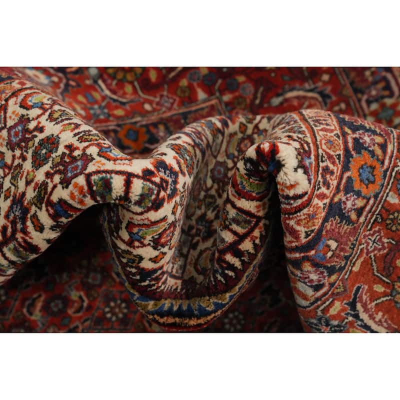 Hand Knotted Oriental 100% Wool Carpet Traditional Medallion Oranges & Rust Bidjar Area Rug - 11' 2'' X 8' 7''
