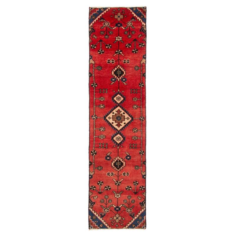 ECARPETGALLERY Hand-knotted Andelz Red Wool Rug - 2'2 x 9'7