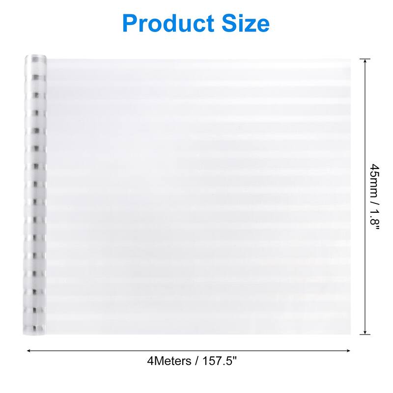 Window Privacy Film, Window Film Horizontal Stripes Pattern - White - 157.5 Inch x 1.8 Inch