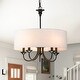 preview thumbnail 8 of 10, Rennnsan 5-Light Traditional Drum Fabric Chandelier for Dining Room - 19.69 in. W x 21.65 in. H