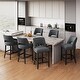 preview thumbnail 31 of 59, Upholstered Counter Height Bar Stools with wood legs for Kitchen Island Dining Room