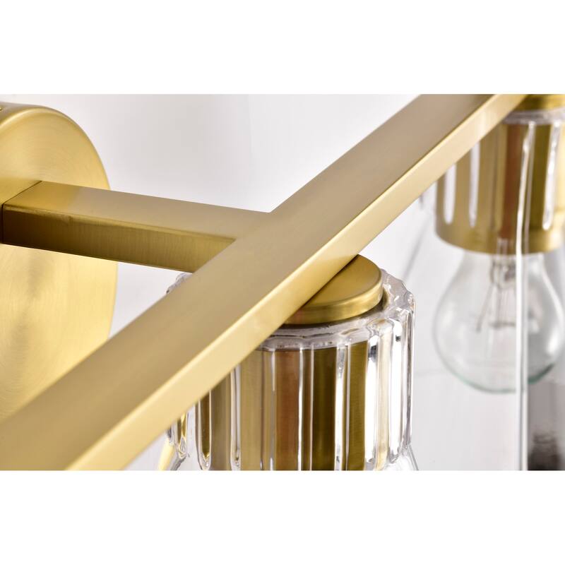 Gianna 3 Light Vanity Vintage Brass Finish Clear Glass - Vintage Brass