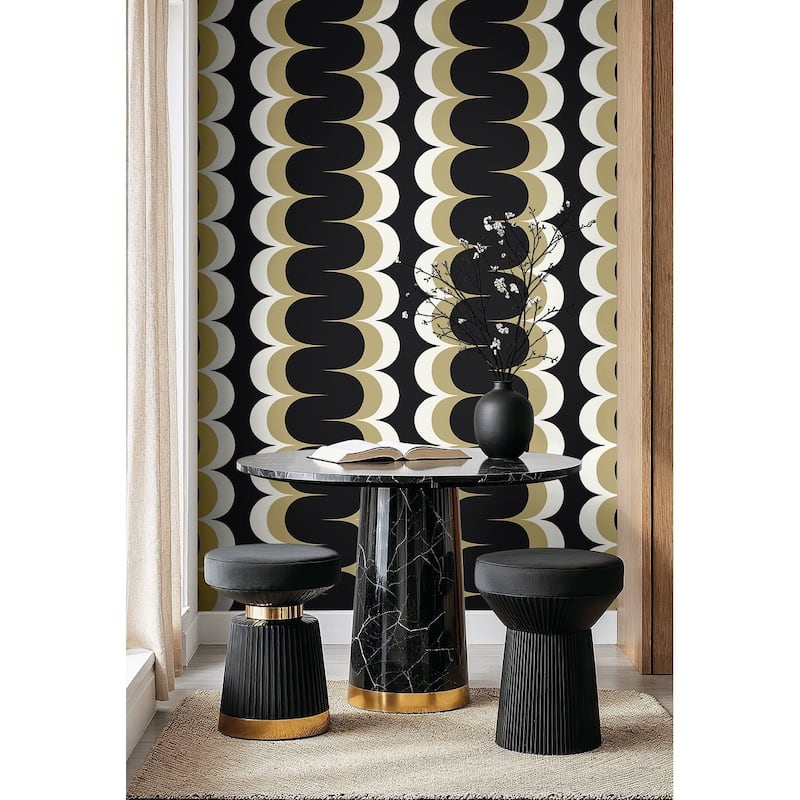 Seabrook Designs Mandolin Geometric Stripe Non-Woven Unpasted Wallpaper