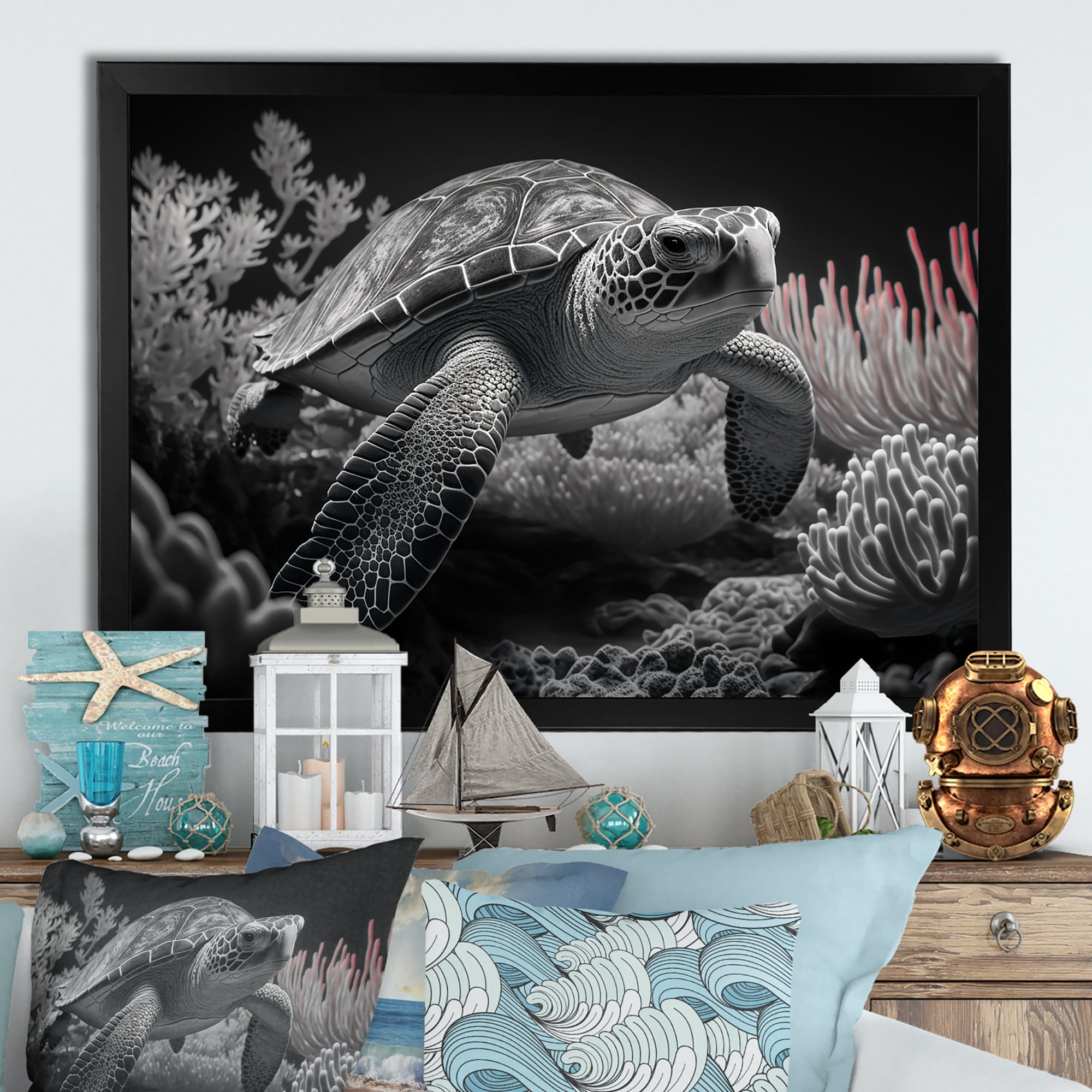 framed turtle art