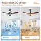 preview thumbnail 69 of 86, Sofucor 48/52 Inch Ceiling Fan with Light, Solid Wood Blades for Living Room, Bedroom,Smart Optional