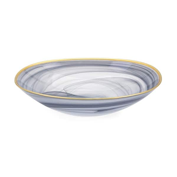 Imax Home 83904 Yazel Glass Decorative Bowl Gray Overstock 27547219