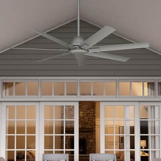 Hunter 60" Downtown Windmill Outdoor Ceiling Fan w/ Wall Control, Damp-Rated - Indoor-Outdoor, Industrial, Modern - ENERGY STAR!