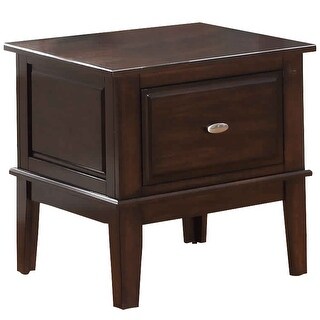 Wooden End Table with 1 Spacious Storage Drawer, Brown - Bed Bath ...