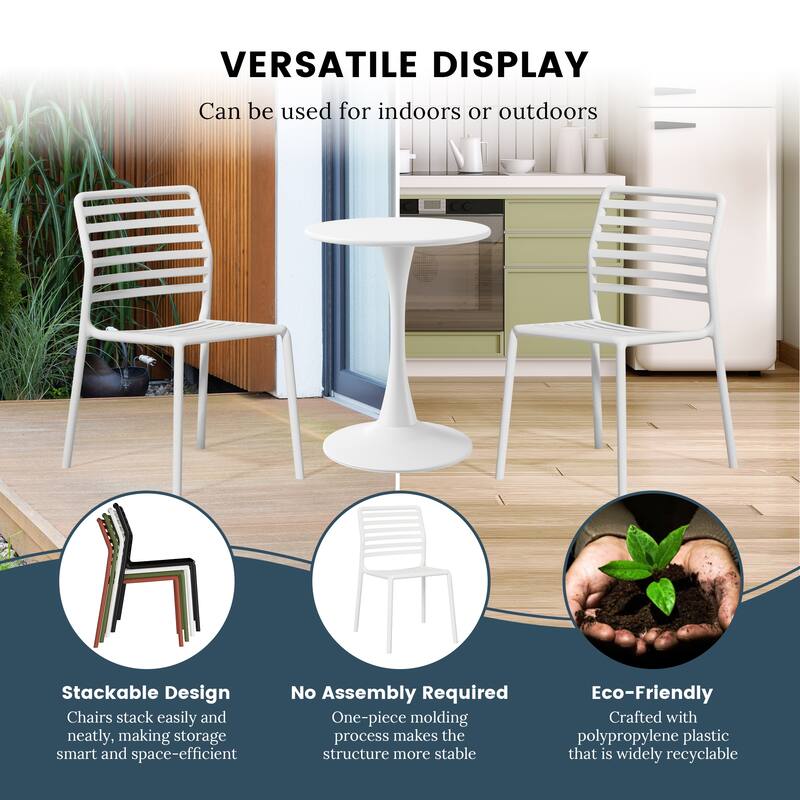 Frond and Form Outdoor Stacking Dining Side Chair (Set of 2)