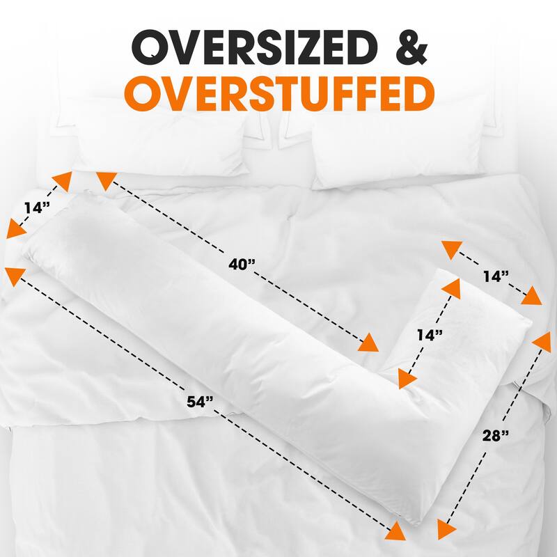 Cheer Collection L-Shaped Kapok Fiber Body Pillow with Removable Washable Cover