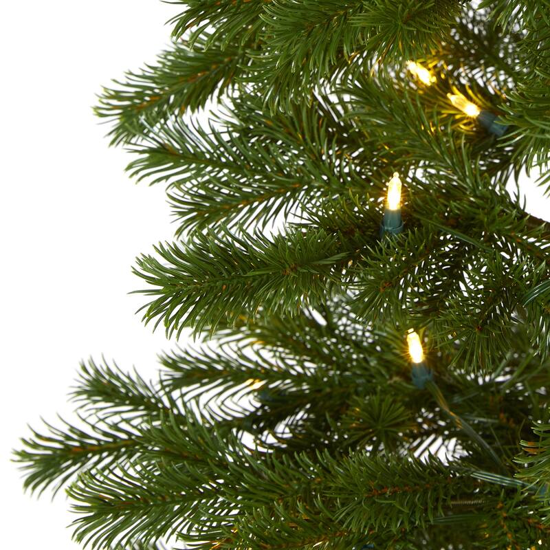 6.5ft. Spruce Artificial Christmas Tree with 200 Warm Multifunction LED Lights and 265 Branches - Festive X-Mas Glow