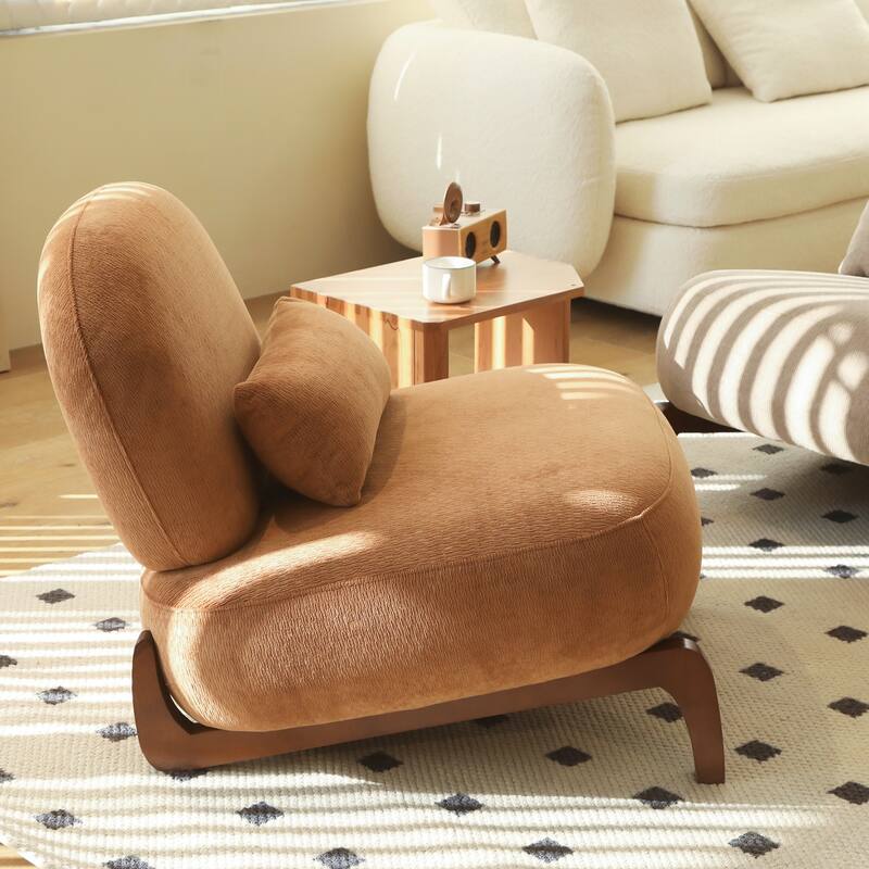 Accent Chair with Solid Wood Legs