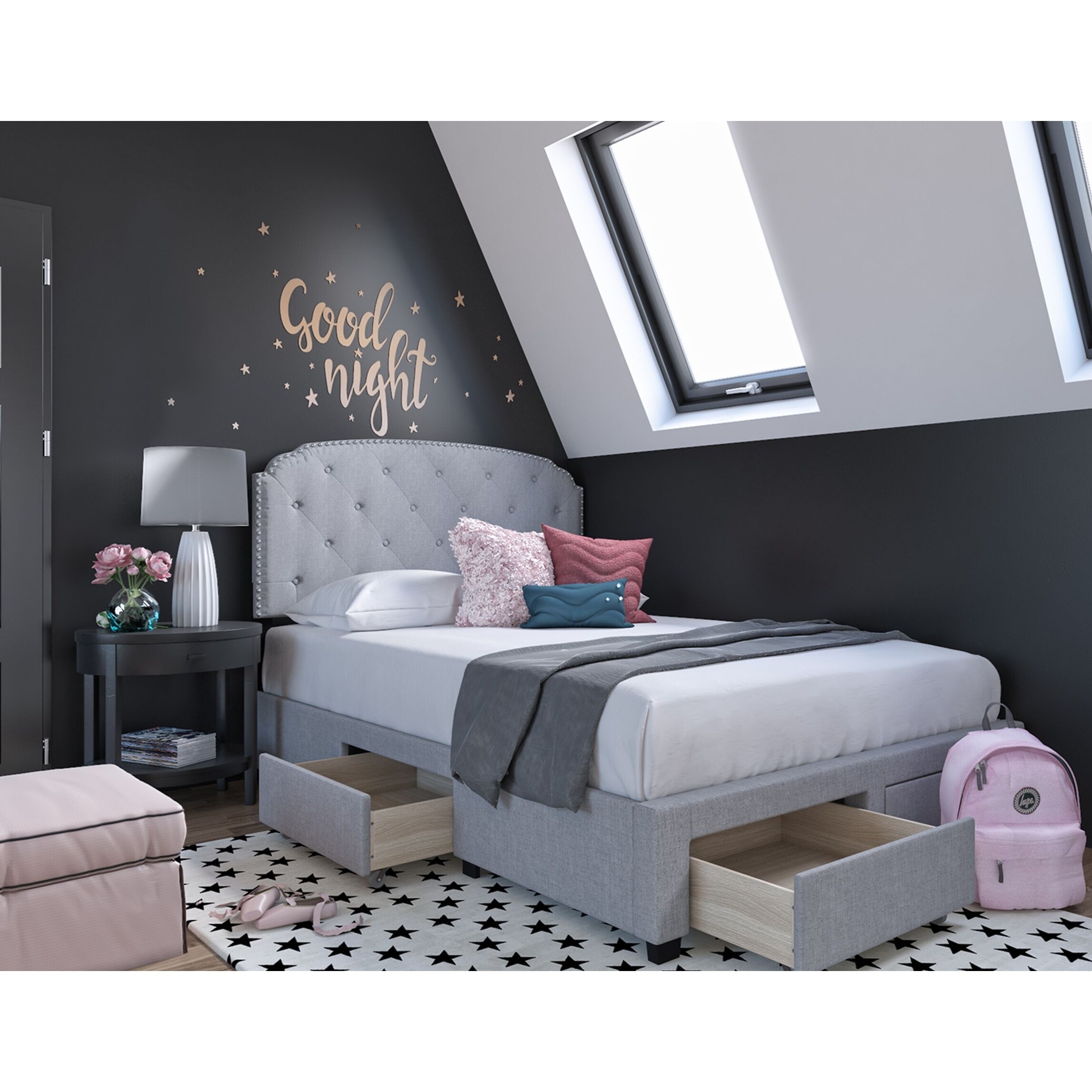 Copper grove pogradec tufted storage outlet bed
