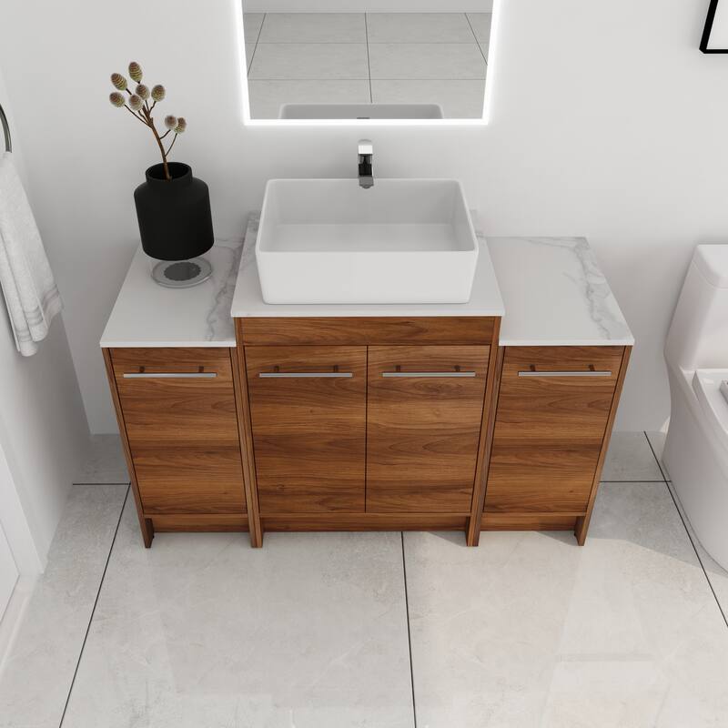 ARTCHIRLY 24/36/48/60 Inch Bathroom Vanity with Sink, Freestanding Bathroom Vanity with Soft Close Door and Shelf
