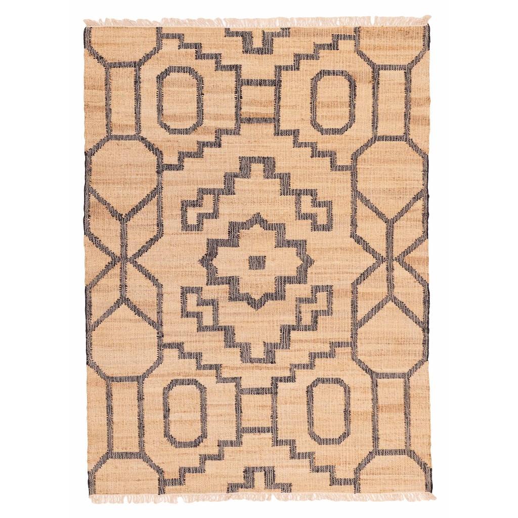 ECARPETGALLERY Flat-Weave Palas Denizli Tan Jute Kilim - 5'5 x 7'5