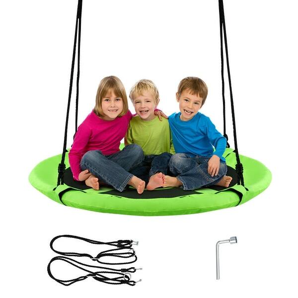 slide 2 of 21, Goplus 40" Flying Saucer Tree Swing Indoor Outdoor Play Set Kids - See Details Green