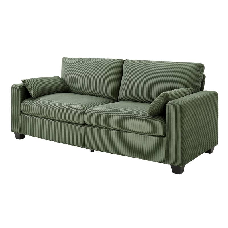 Modern Loveseat Sofa for Living Room, Removable Cover, Spring Cushions, Solid Wood Frame, Wide Armrest for Small Space