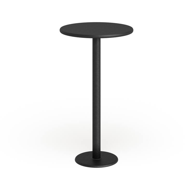 24'' Round Laminate Table Top with 18'' Round Bar Height Table Base - Black