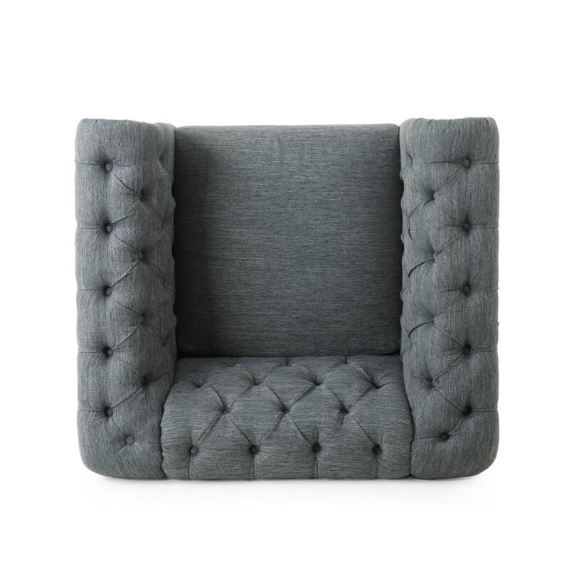 39" Upholstered Button Tufted Club Chair