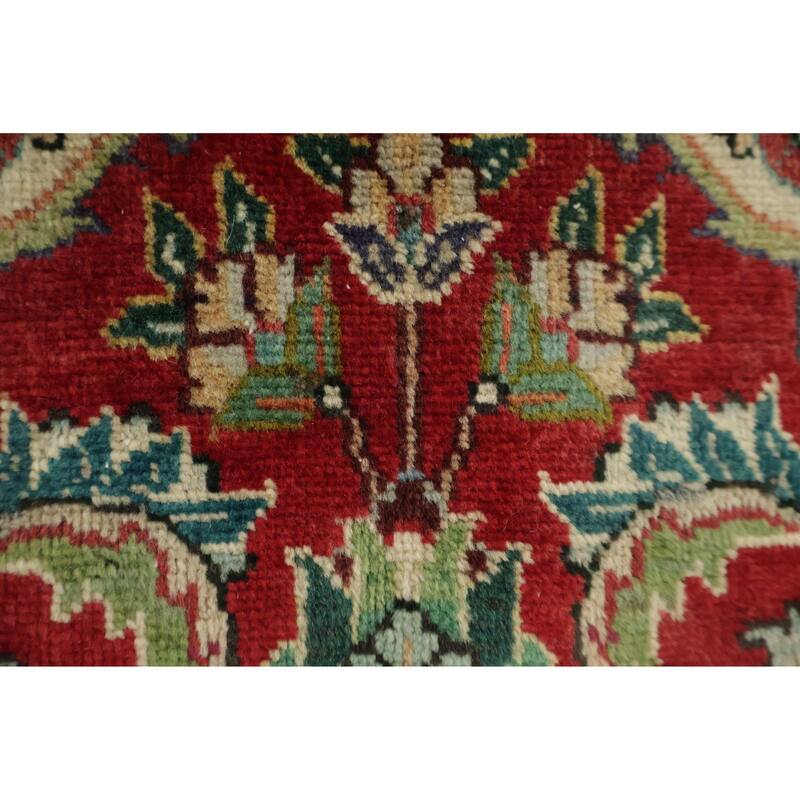 Hand Knotted Oriental 100% Wool Carpet Traditional Geometric Red Tabriz Area Rug - 7' 11'' X 5' 0''