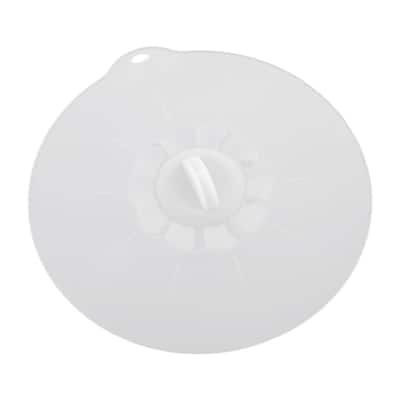 Kitchen Silicone Frying Pan Pot Skillet Bowl Lid Food Cover Clear White 2pcs - Clear White