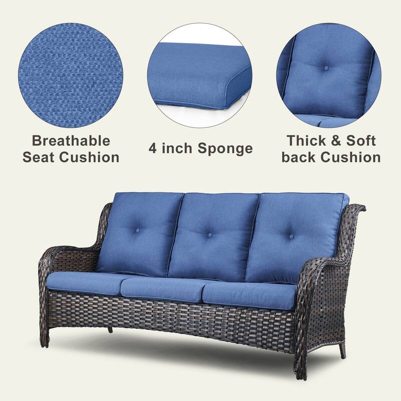 6 Piece Set with Sofa Swivel Chair Ottoman