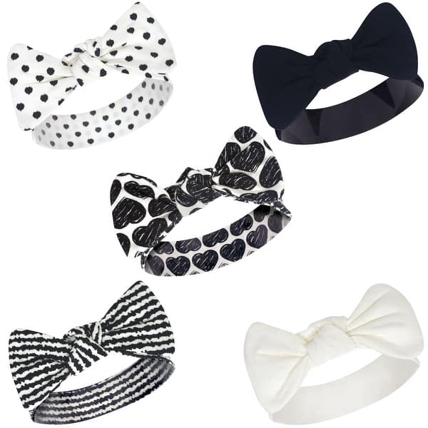 slide 1 of 1, Touched by Nature Baby Girl Organic Cotton Headbands 5pk, Heart, 0-24 Months - Heart Heart - 0-24 Months