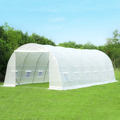 EROMMY 26' Large Portable Greenhouse – Walk-In Plant Hot House for Gardening, White - 10'x26'
