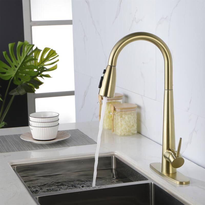 Kitchen Faucet with Pull Down Sprayer Stainless Steel
