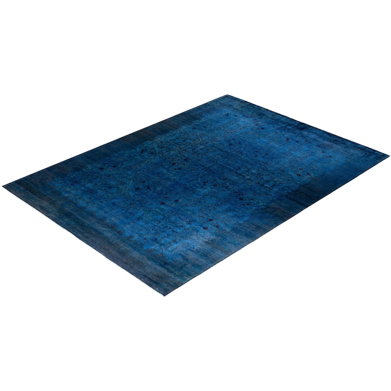 Vibrance One-of-a-Kind Hand-Knotted Area Rug - Blue, 9' 0" x 12' 1" - 9' 0" x 12' 1"