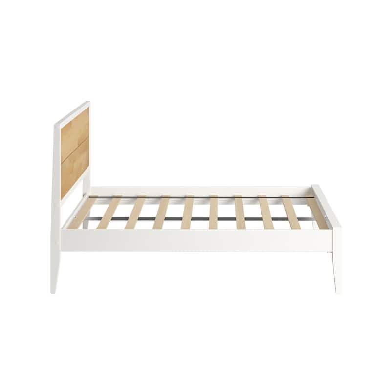 Plank and Beam Platform Panel Headboard Full-Size Bed