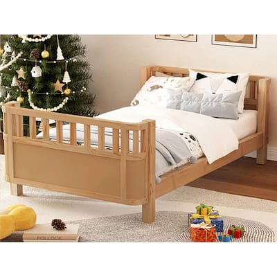 Twin Size Wood Platform Bed for Kids