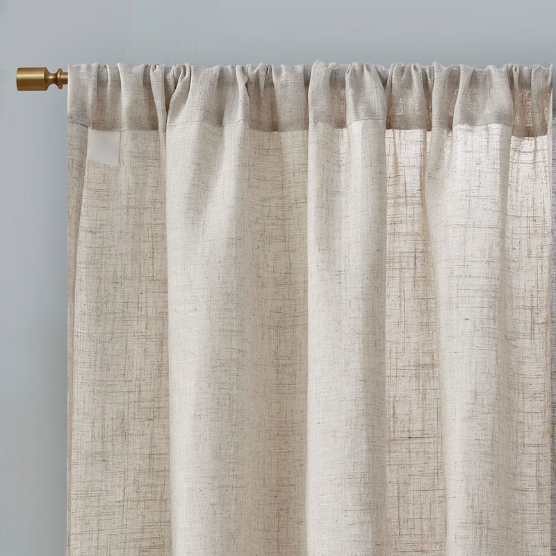Linen Blend Light Filtering Curtain Panel Pair
