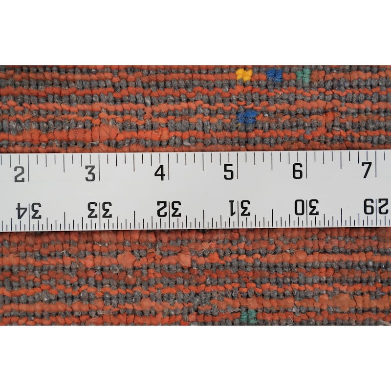 Hand Knotted Oriental Viscose Silk Carpet Tribal Animal Pictorial Oranges & Rust Gabbeh Area Rug - 11' 8'' X 8' 2''