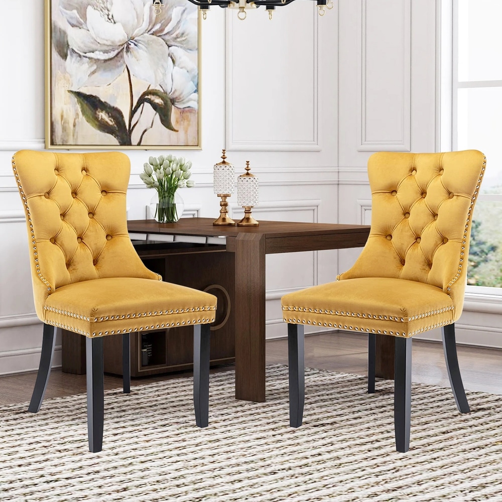 Mustard yellow velvet dining chair deals
