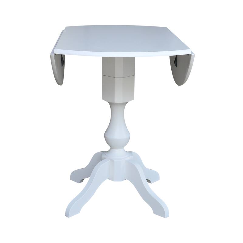 42" Round Dual Drop Leaf Pedestal Table
