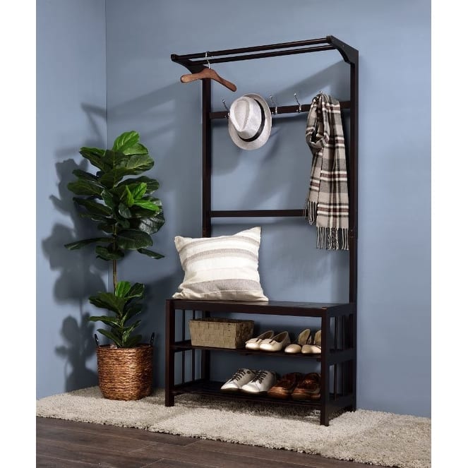Espresso Hall Tree with Hooks, Bench Bed Bath & Beyond 35973480
