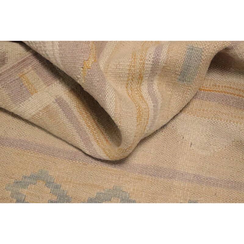 Hand Woven Oriental 100% Wool Carpet Southwestern Tribal Multi-Colored Kilim Runner Rug - 6' 3'' X 1' 10''