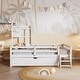 preview thumbnail 12 of 10, Wood Twin House Bed with Guardrail and Drawer