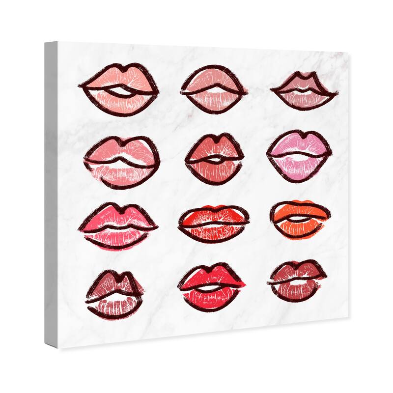 Wynwood Studio Fashion and Glam Kiss Swatch Red and Glam Wall Art Canvas Print