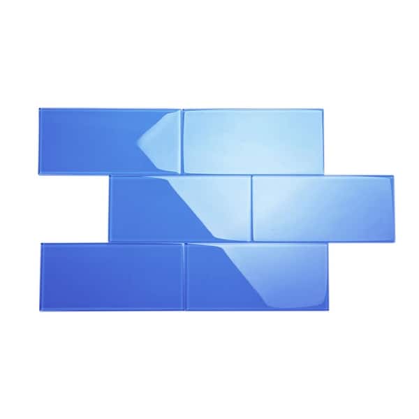 Cobalt Blue 6x12 Glass Subway Tile - Overstock - 32301329
