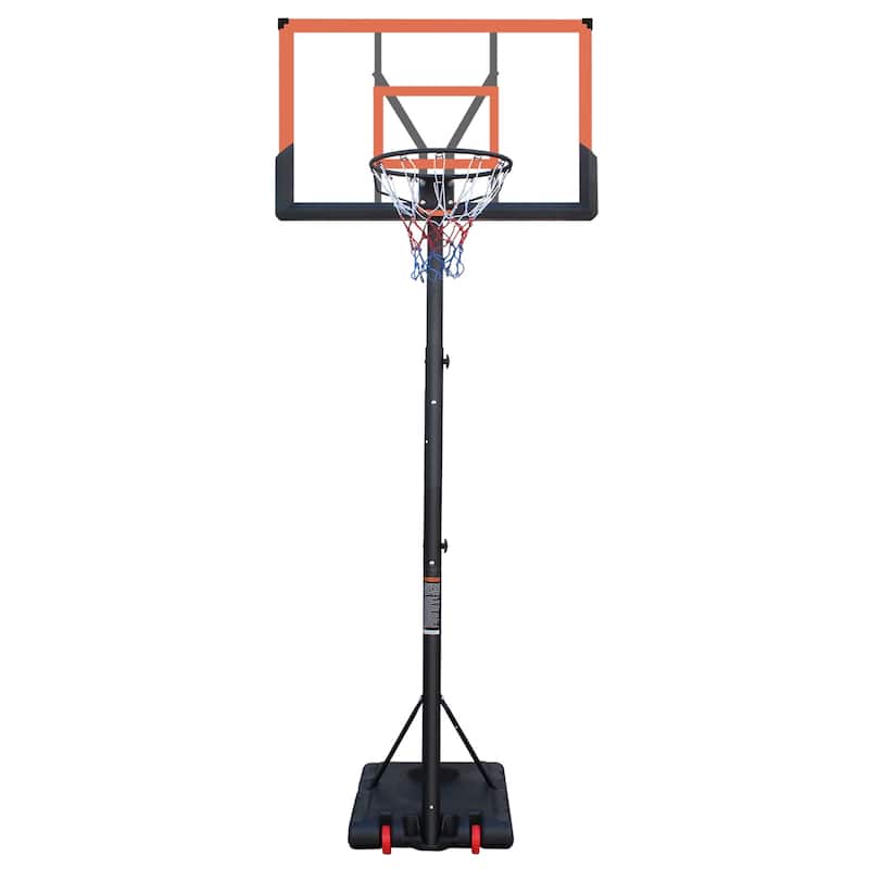 Basketball Hoop 5.73-10FT Adjustable Portable 44in Backboard with Wheels Indoor Outdoor