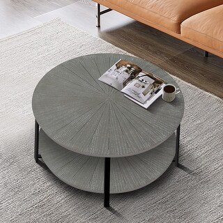 Round Coffee Table With 2-Tier Storage - Bed Bath & Beyond - 42373198