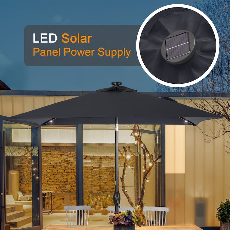 LIVOOSUN 6.5×6.5FT LED Square Patio Umbrella with UPF50+, Tilt Function, and Wind-Resistant Design——Experience Outdoor Comfort
