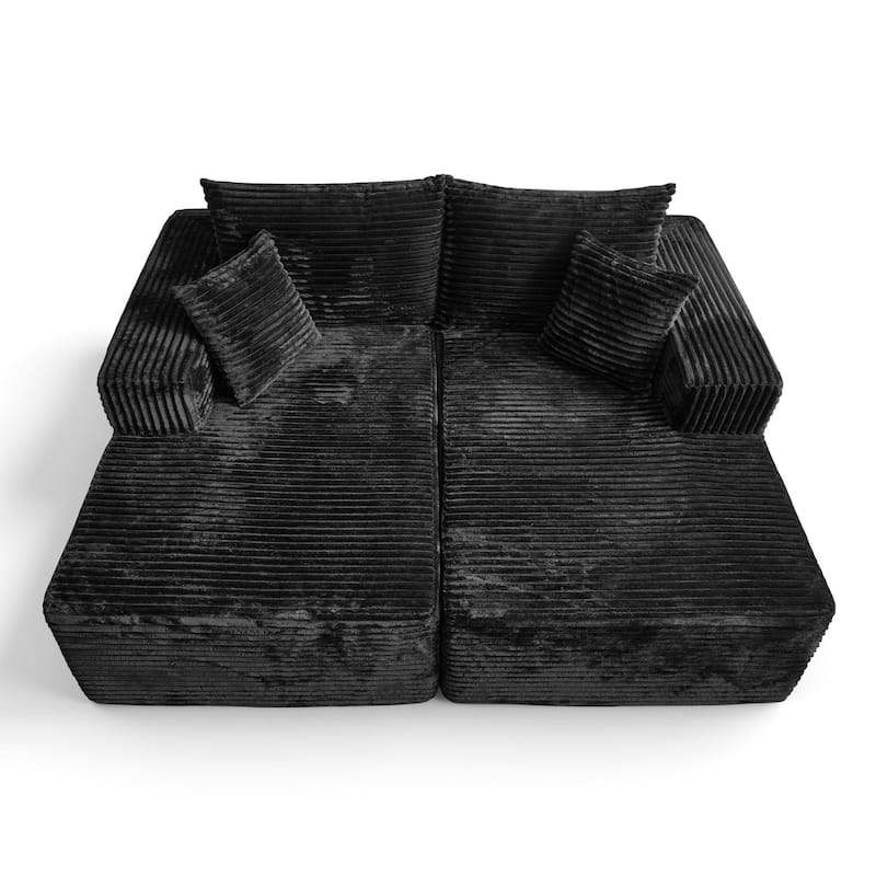 OVIOS Plush Sponge Double Chaise Lounge Sofa