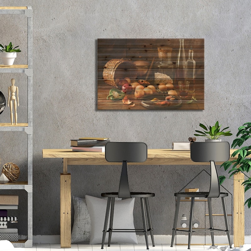 Smells Print On Wood by Luiz Laercio - Multi-Color