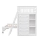 preview thumbnail 8 of 42, Contemporary Wooden Twin Over Full Bunk Bed With Six Drawers And Flexible Shelves, Bottom Bed With Wheels, Space-saving, White