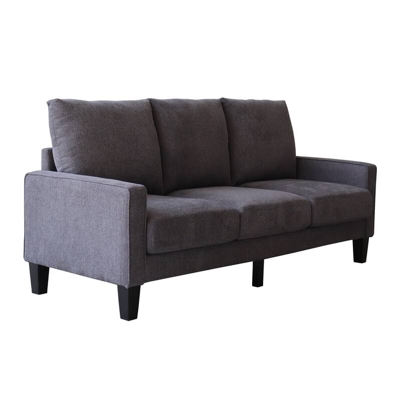 Living Room Furniture 3-Seat Sofa with Sturdy Structure and Solid Wood Legs, Comfortable Cushions, Easy Assembly
